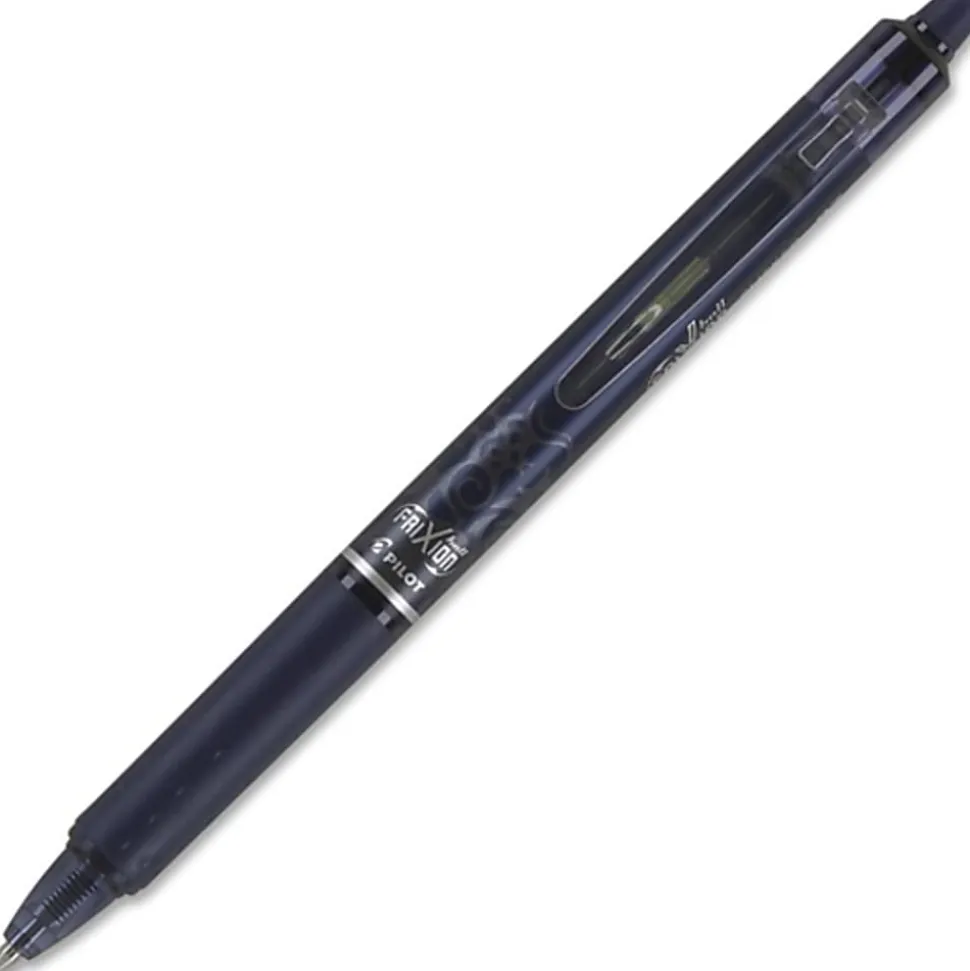 Pilot® FriXion® Ball Clicker Erasable Retractable Gel Pens, Pack of 12, Fine Point, 0.7 mm, Navy Blue Barrel, Navy Blue Ink