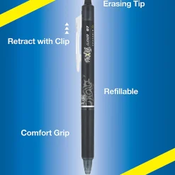 Pilot® FriXion® Ball Clicker Erasable Retractable Gel Pens, Pack of 3, Fine Point, 0.7mm, Assorted Barrels, Assorted Ink