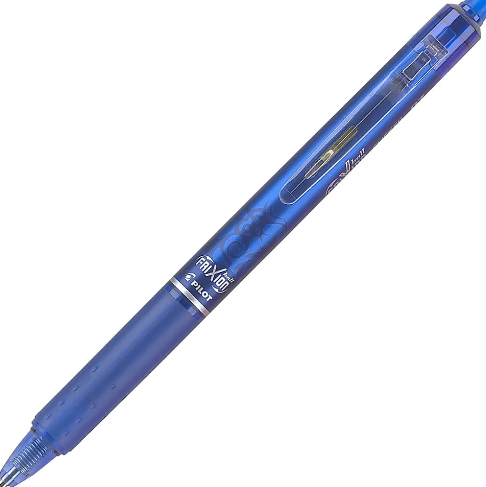 Pilot® FriXion® Ball Clicker Erasable Retractable Gel Pens, Pack of 12, Fine Point, 0.7 mm, Blue Barrel, Blue Ink