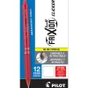 Pilot® FriXion® Ball Clicker Erasable Retractable Gel Pens, Pack of 12, Fine Point, 0.7 mm, Red Barrels, Red Ink