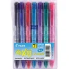 Pilot® FriXion® Ball Clicker Erasable Retractable Gel Pens, Pack of 7, Extra Fine Point, 0.5 mm, Assorted Barrels, Assorted Ink Colors