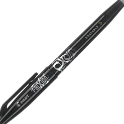 Pilot® FriXion® Ball Erasable Gel Pens, Pack of 12, Fine Point, 0.7 mm, Black Barrel, Black Ink