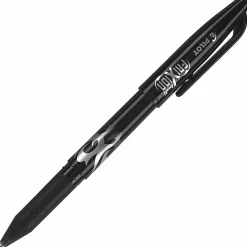 Pilot® FriXion® Ball Erasable Gel Pens, Pack of 12, Fine Point, 0.7 mm, Black Barrel, Black Ink