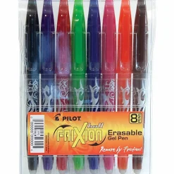 Pilot® FriXion® Ball Erasable Gel Pens, Pack of 8, Fine Point, 0.7 mm, Assorted Ink Colors