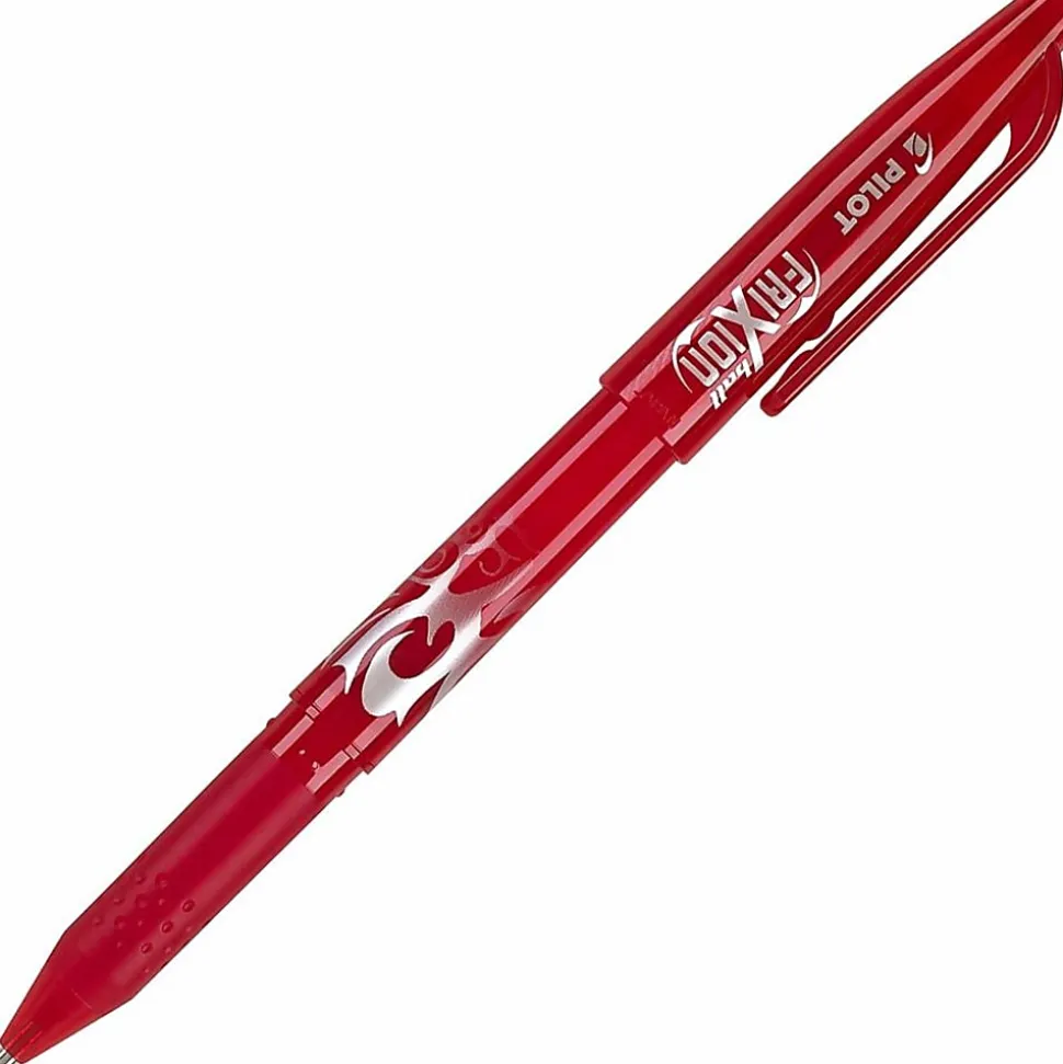 Pilot® FriXion® Ball Erasable Gel Pens, Pack of 12, Fine Point, 0.7 mm, Red Barrel, Red Ink