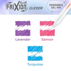 Pilot FriXion Clicker Aura Retractable Erasable Gel Ink Pens, Fine Point, 0.7mm, White Barrel, Assorted Ink, Pack of 3 Pens