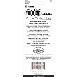 Pilot FriXion Clicker Aura Retractable Erasable Gel Ink Pens, Fine Point, 0.7mm, Assorted Ink, Pack of 3 Pens