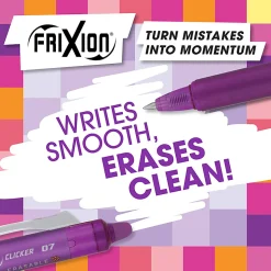 Pilot FriXion Clicker Vibe Retractable Erasable Gel Ink Pens, Fine Point, 0.7mm, Assorted Barrels, Assorted Ink, Pack of 3 Pens, 22550