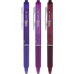 Pilot FriXion Clicker Vibe Retractable Erasable Gel Ink Pens, Fine Point, 0.7mm, Assorted Barrels, Assorted Ink, Pack of 3 Pens, 22550