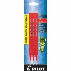 Pilot® FriXion® Erasable Ink Pen Refills, Fine Point, 0.7mm, Red Ink, Pack Of 3
