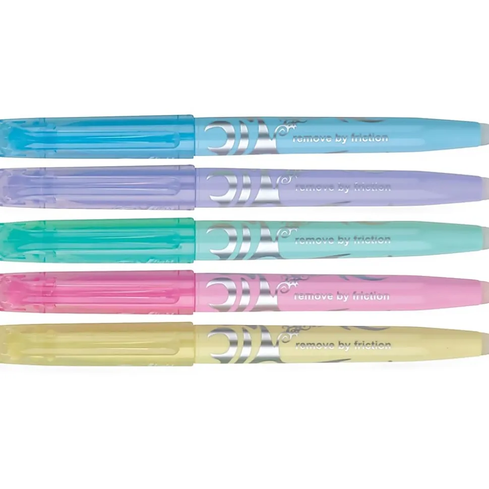 Pilot® FriXion® Light Pastel Erasable Highlighters, Pack of 5, Chisel Tip, Assorted Colors, 46543
