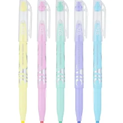 Pilot® FriXion® Light Pastel Erasable Highlighters, Pack of 5, Chisel Tip, Assorted Colors, 46543
