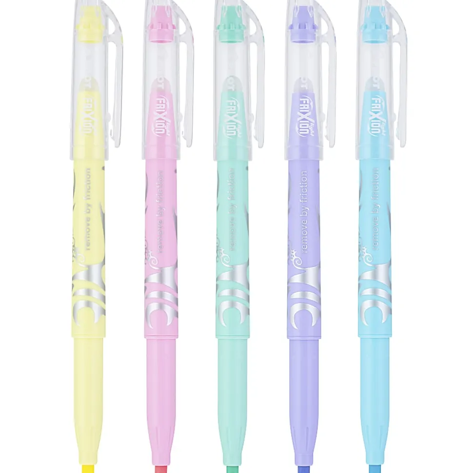 Pilot® FriXion® Light Pastel Erasable Highlighters, Pack of 5, Chisel Tip, Assorted Colors, 46543