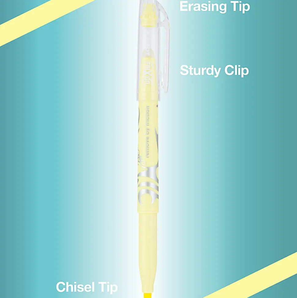 Pilot® FriXion® Light Pastel Erasable Highlighters, Pack of 5, Chisel Tip, Assorted Colors, 15658
