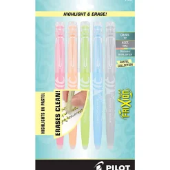 Pilot® FriXion® Light Pastel Erasable Highlighters, Pack of 5, Chisel Tip, Assorted Colors, 15658
