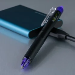 Pilot® FriXion® Synergy Clicker Erasable Retractable Gel Pen, Extra Fine Point, 0.5mm, Black Barrel, Purple Ink