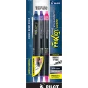 Pilot® FriXion® Synergy Clicker Erasable Retractable Gel Pens, Pack of 3, Extra Fine Point, 0.5mm, Black Barrel, Assorted Inks