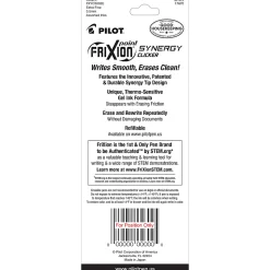 Pilot® FriXion® Synergy Clicker Erasable Retractable Gel Pens, Pack of 3, Extra Fine Point, 0.5mm, Black Barrel, Assorted Inks