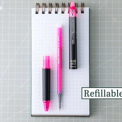 Pilot® FriXion® Synergy Clicker Erasable Retractable Gel Pen, Extra Fine Point, 0.5mm, Black Barrel, Pink Ink