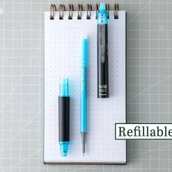 Pilot® FriXion® Synergy Clicker Erasable Retractable Gel Pen, Extra Fine Point, 0.5mm, Black Barrel, Turquoise Ink