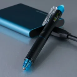 Pilot® FriXion® Synergy Clicker Erasable Retractable Gel Pen, Extra Fine Point, 0.5mm, Black Barrel, Turquoise Ink