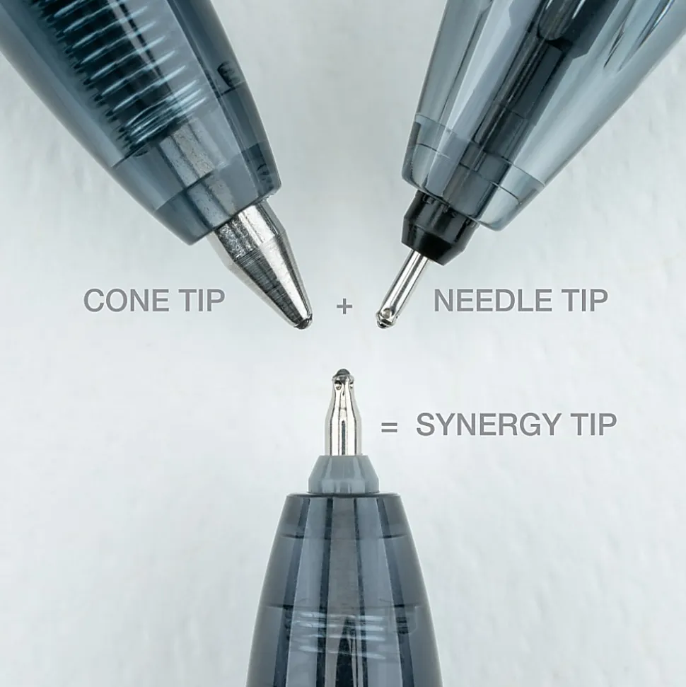 Pilot® FriXion® Synergy Clicker Erasable Retractable Gel Pens, Pack of 3, Extra-Fine Point, 0.5 mm, Black Barrel, Black Ink