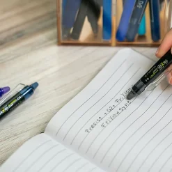 Pilot® FriXion® Synergy Clicker Erasable Retractable Gel Pens, Pack of 3, Extra-Fine Point, 0.5 mm, Black Barrel, Black Ink