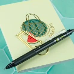 Pilot® FriXion® Synergy Clicker Erasable Retractable Gel Pen, Extra Fine Point, 0.5mm, Black Barrel, Black Ink