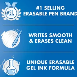 Pilot FriXion Synergy Clicker Retractable Erasable Gel Ink Pen, Extra Fine Point, 0.5mm, Black Barrel, Red Ink, Single Pen