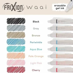 Pilot FriXion Waai Retractable Erasable Gel Ink Pen, Extra Fine Point, 0.5mm, Beige Barrel, Black Ink, Single Pen