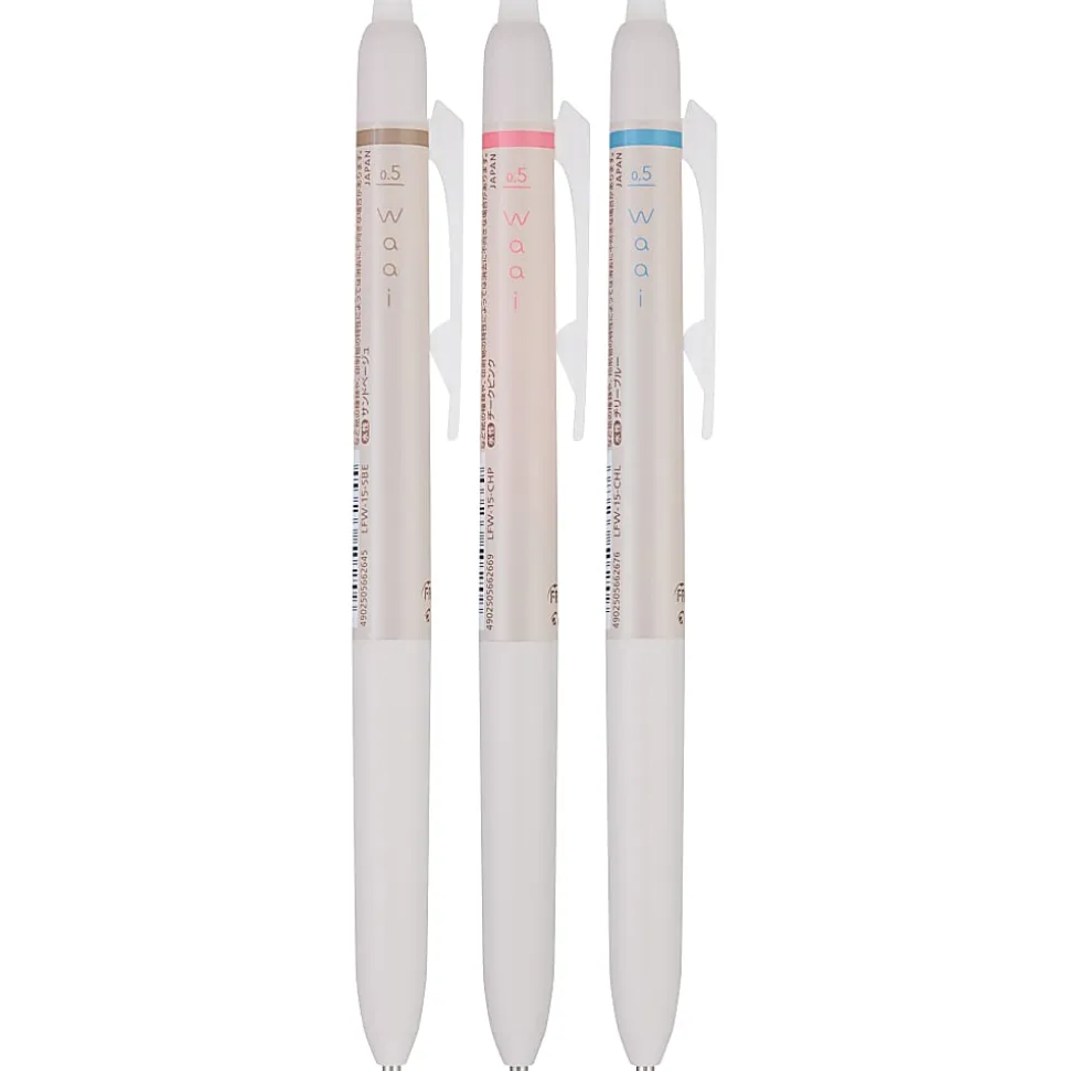 Pilot FriXion Waai Retractable Erasable Gel Ink Pens, Extra Fine Point, 0.5mm, Beige Barrels, Assorted Inks, Pack of 3 Pens, 22212