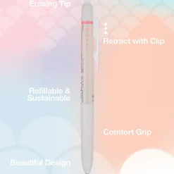 Pilot FriXion Waai Retractable Erasable Gel Ink Pens, Extra Fine Point, 0.5mm, Beige Barrels, Assorted Inks, Pack of 3 Pens, 22212