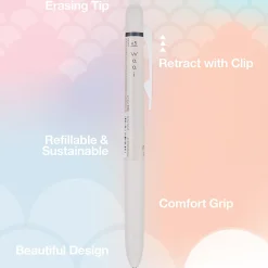 Pilot FriXion Waai Retractable Erasable Gel Ink Pens, Extra Fine Point, 0.5mm, Beige Barrels, Assorted Inks, Pack of 3 Pens, 21056