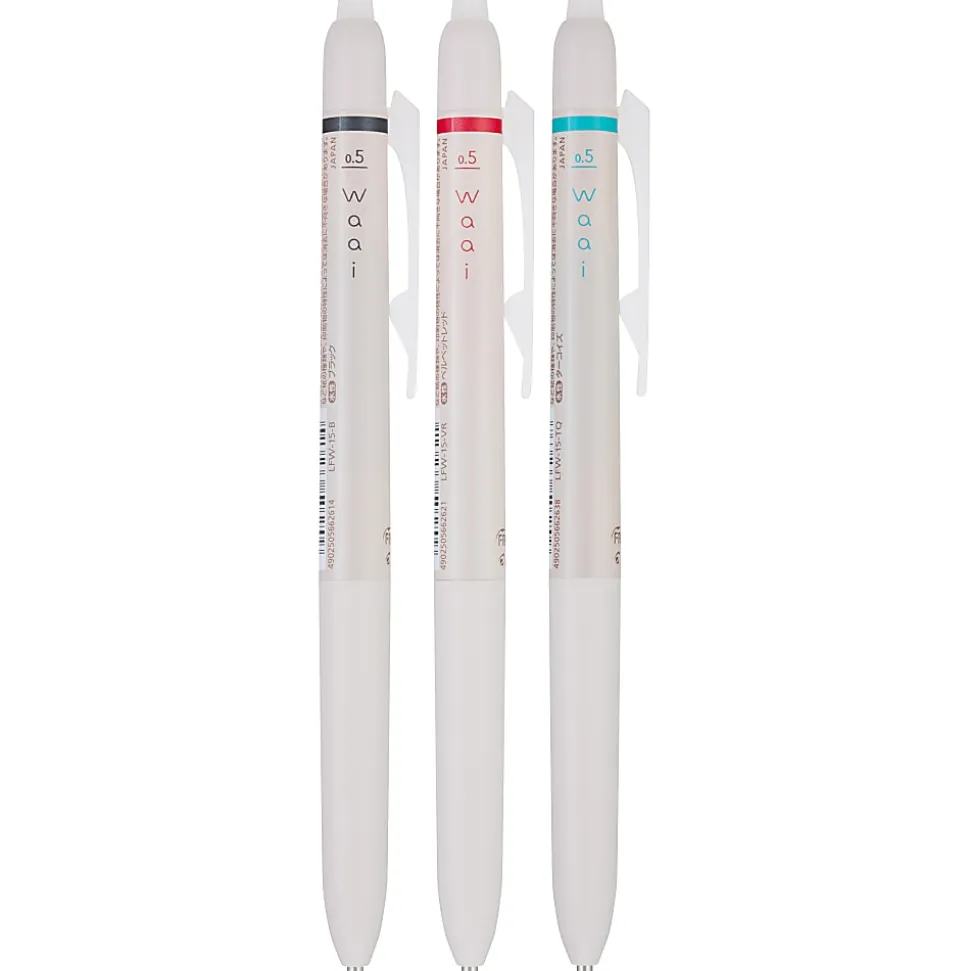 Pilot FriXion Waai Retractable Erasable Gel Ink Pens, Extra Fine Point, 0.5mm, Beige Barrels, Assorted Inks, Pack of 3 Pens, 21056
