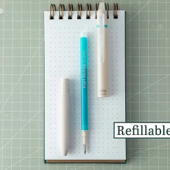 Pilot FriXion Waai Retractable Erasable Gel Ink Pen, Extra Fine Point, 0.5mm, Beige Barrel, Aqua Blue Ink, Single Pen