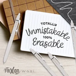 Pilot FriXion Waai Retractable Erasable Gel Ink Pens, Extra Fine Point, 0.5mm, Beige Barrels, Black Ink, Pack of 3 Pens