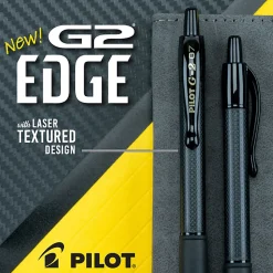 Pilot G2 Edge Gel Pen, Fine Point, 0.7mm, Black Barrel, Red Ink, Single Pen