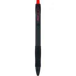 Pilot G2 Edge Gel Pen, Fine Point, 0.7mm, Black Barrel, Red Ink, Single Pen