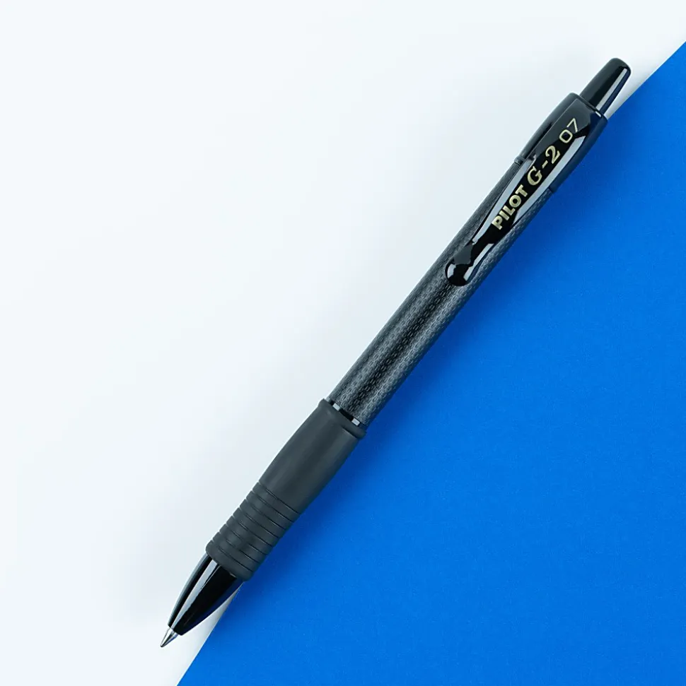 Pilot G2 Edge Gel Pen, Fine Point, 0.7 mm, Black Barrel, Black Ink
