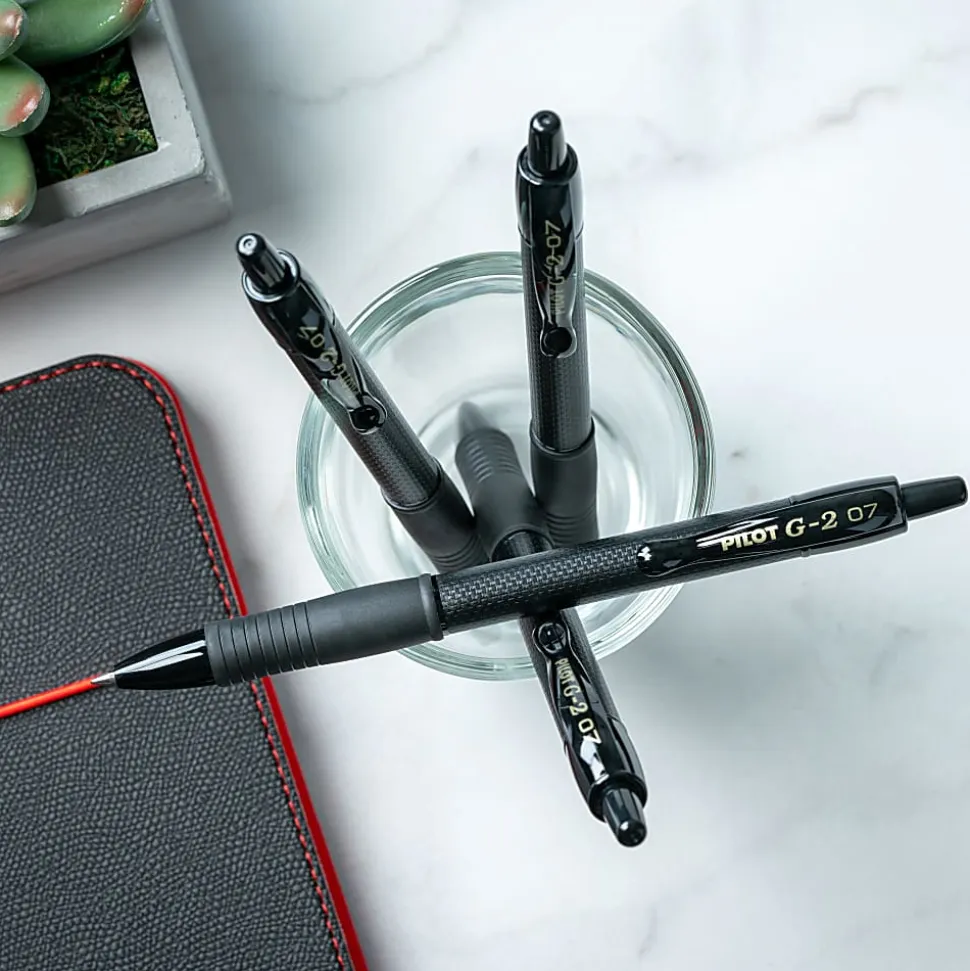 Pilot G2 Edge Gel Pen, Fine Point, 0.7 mm, Black Barrel, Black Ink