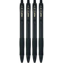 Pilot G2 Edge Gel Pens, Fine Point, 0.7 mm, Black Barrel, Black Ink, Pack Of 4 Pens