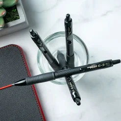 Pilot G2 Edge Gel Pens, Fine Point, 0.7 mm, Black Barrel, Black Ink, Pack Of 4 Pens