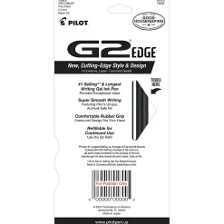 Pilot G2 Edge Gel Pens, Fine Point, 0.7 mm, Black Barrel, Black Ink, Pack Of 4 Pens