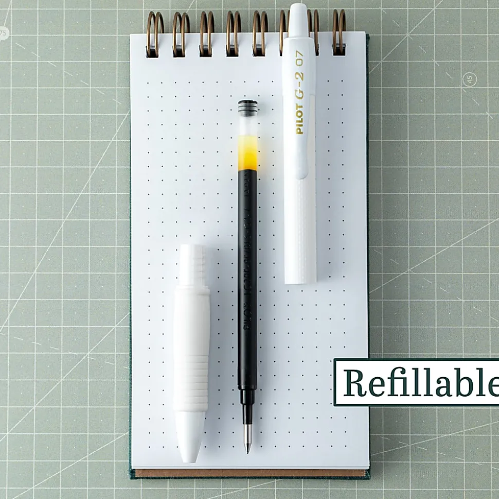 Pilot G2 Edge White Retractable Premium Gel Pen, Fine Point, 0.7mm, White Barrel, Black Ink, Single Pen