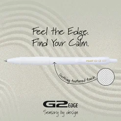 Pilot G2 Edge White Retractable Premium Gel Pen, Fine Point, 0.7mm, White Barrel, Black Ink, Single Pen