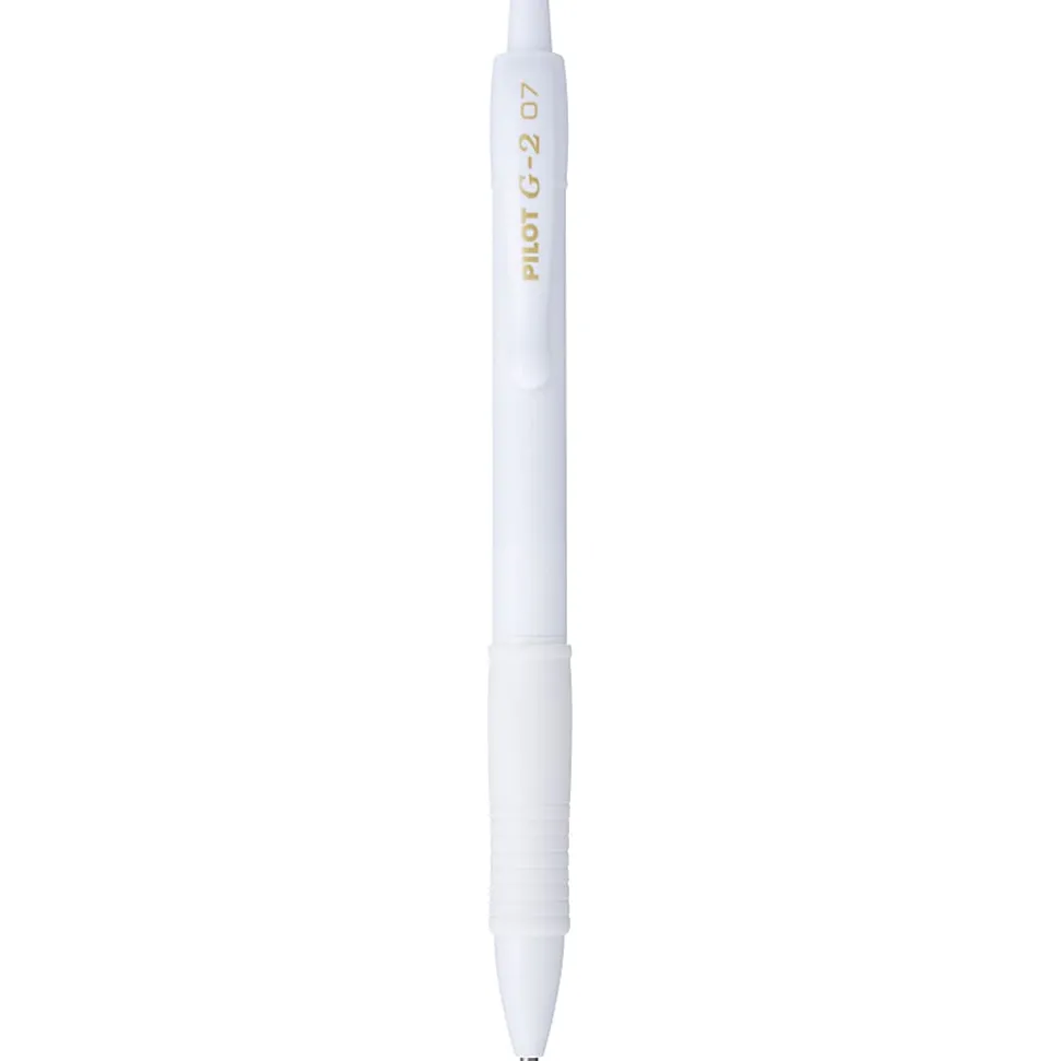 Pilot G2 Edge White Retractable Premium Gel Pen, Fine Point, 0.7mm, White Barrel, Black Ink, Single Pen