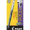 Pilot® Gel Ink Rollerball Pens, P-700, Fine Point, 0.7 mm, Black Barrel, Black Ink, Pack Of 12 Pens