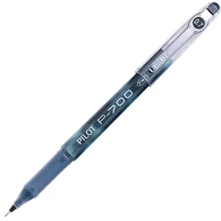 Pilot® Gel Ink Rollerball Pens, P-700, Fine Point, 0.7 mm, Black Barrel, Black Ink, Pack Of 12 Pens