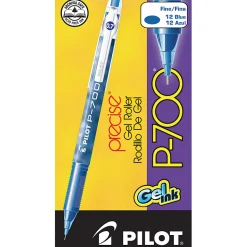 Pilot® Gel Ink Rollerball Pens, P-700, Fine Point, 0.7 mm, Blue Barrel, Blue Ink, Pack Of 12 Pens