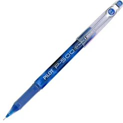 Pilot® Gel Ink Rollerball Pens, P-500, Extra-Fine Point, 0.5 mm, Blue Barrel, Blue Ink, Pack Of 12 Pens